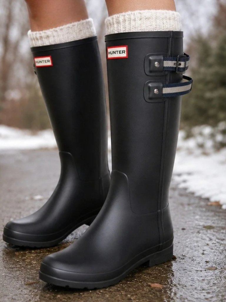 Hunter Original Tall Refined Matte Webbing Rain Boot W 10